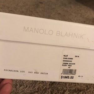 Red Satin Manolo Blahnik pumps Sicari